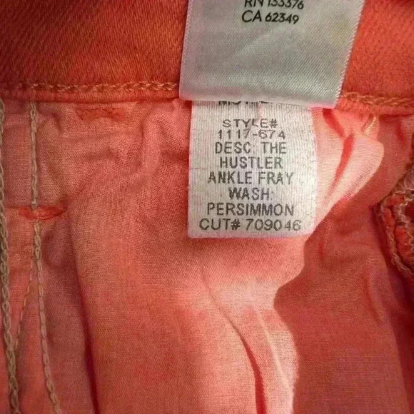 MOTHER Denim The Hustler Ankle Fray Second Chance in Persimmon, Size 26 - Picture 11 of 11